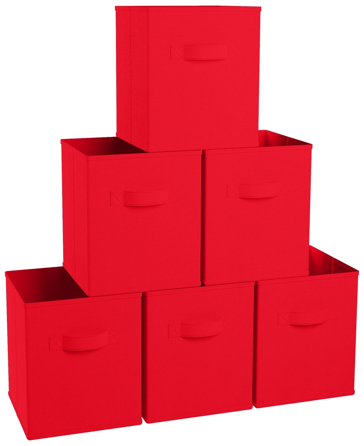 Shop Ornavo Home Foldable Storage Cube Bin With Dual Handles- Set Of 6 In Red