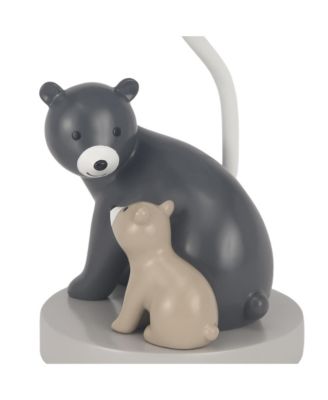 Woodland Forest Gray Bears Nursery Lamp with Shade & Bulb