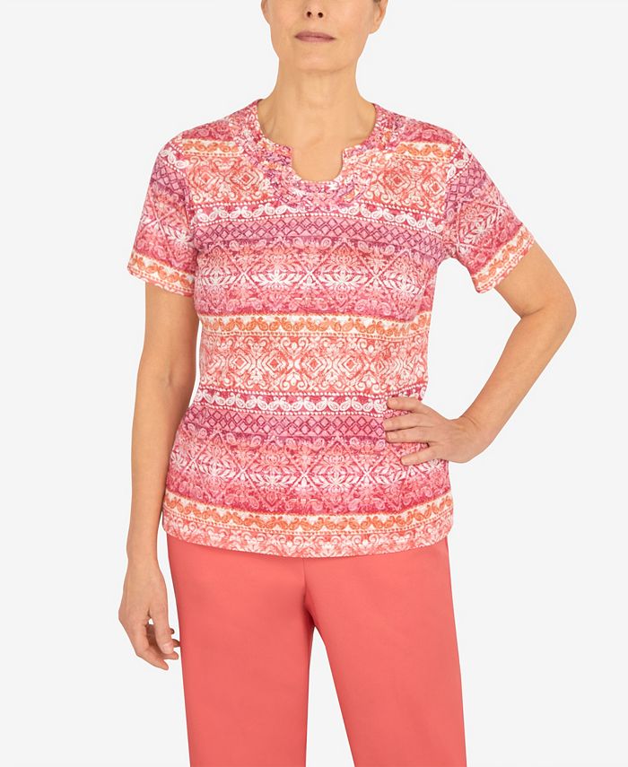 Alfred Dunner Women's Woodblock Stripe Top Macy's