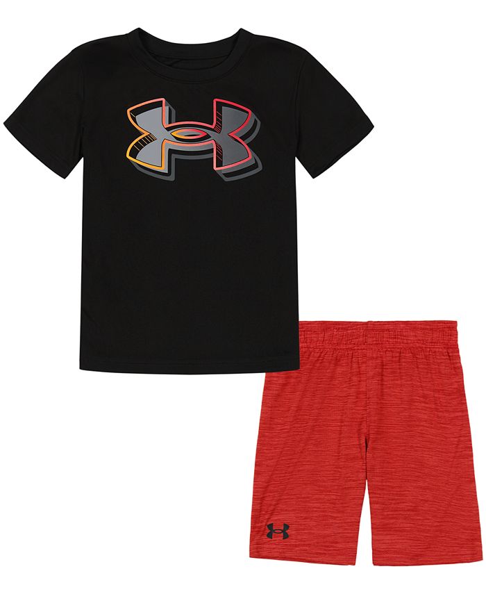 Boys under armour short sets top