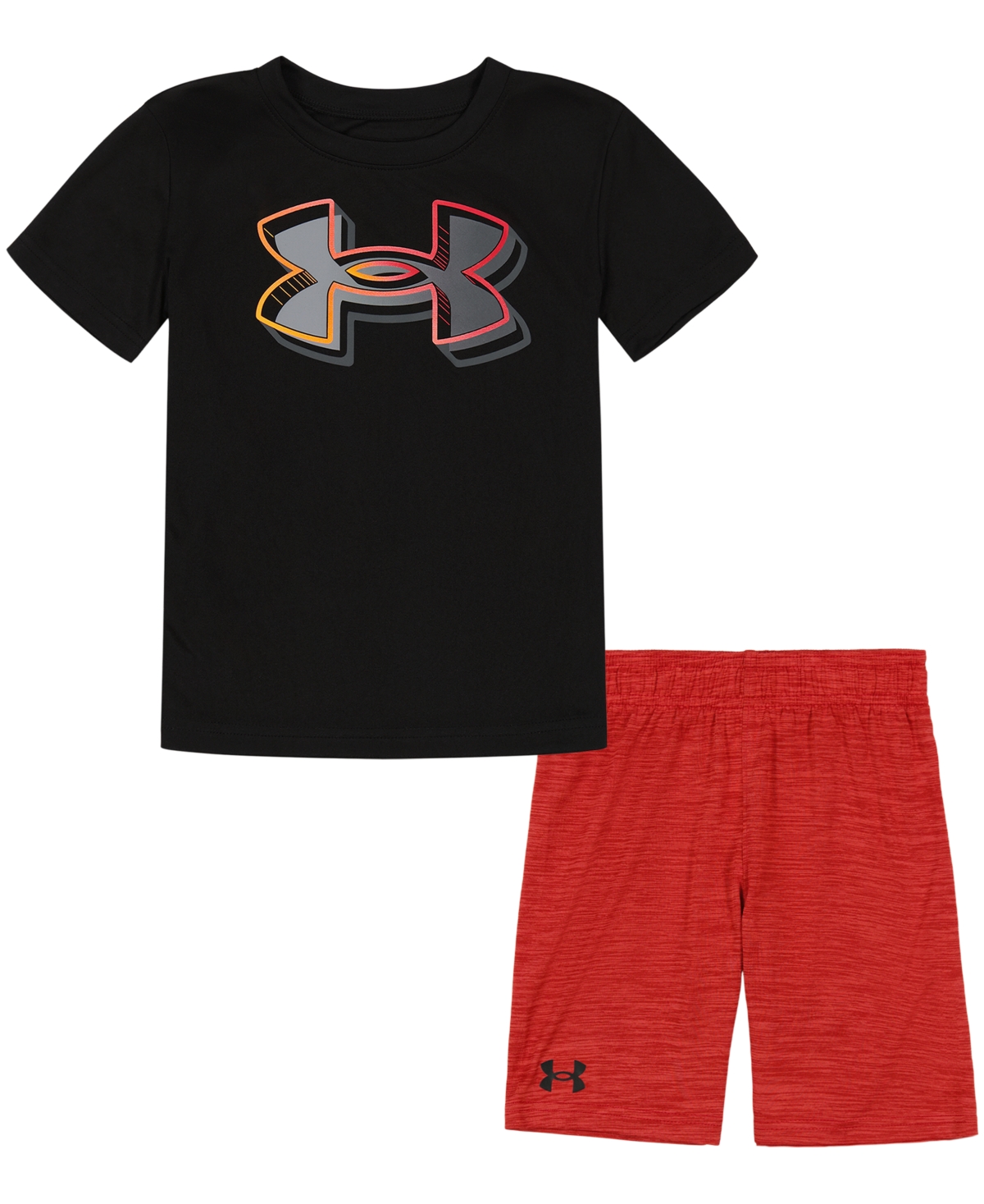Under Armour Kids' Little Boys Pop Out Logo T-shirt And Shorts Set In Black