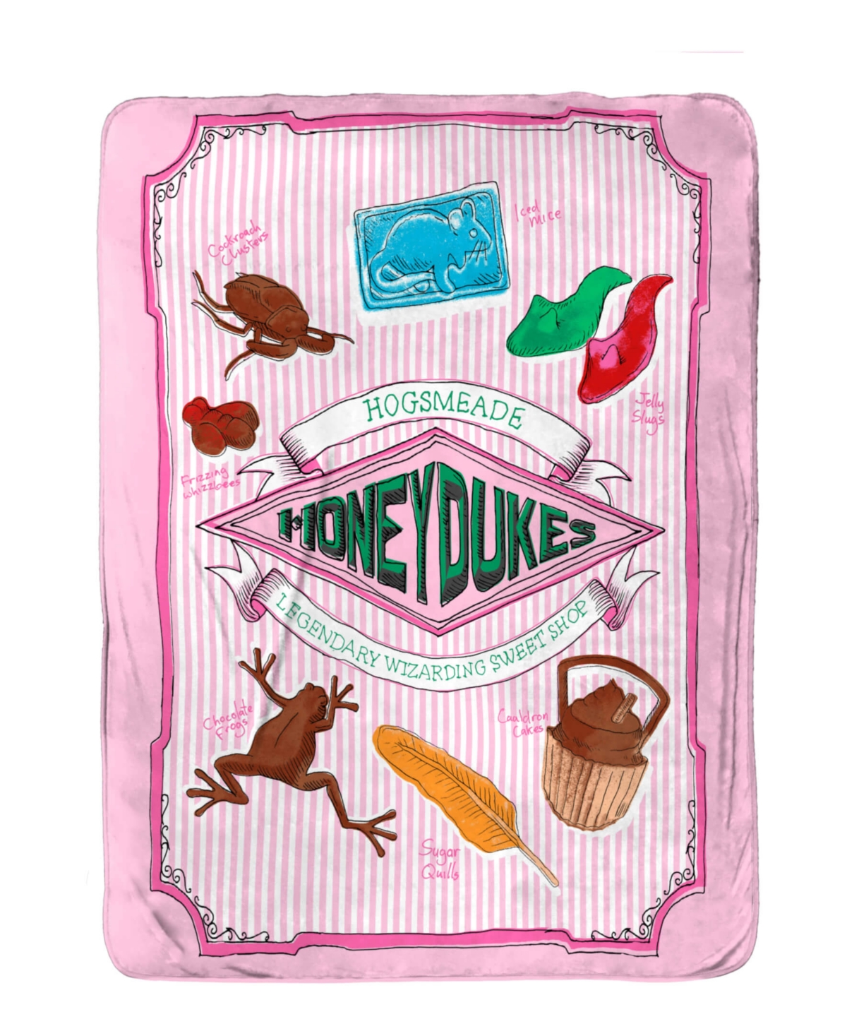 Jay Franco Harry Potter Honeydukes Silk Touch Throw, 70" X 50" In Pink