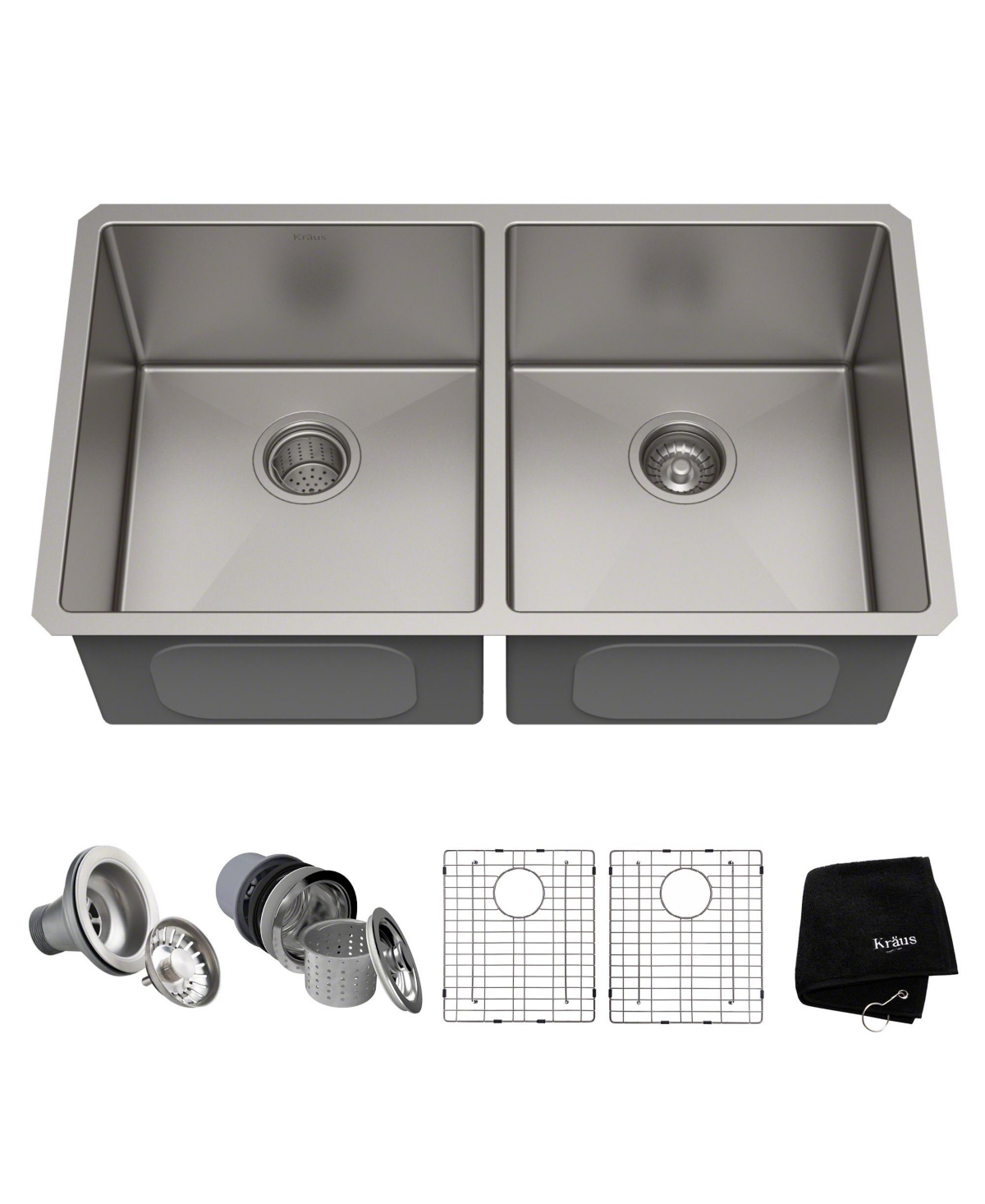 Standart 23 in. Pro 16 Gauge Undermount 50/50 Double Bowl Stainless Steel Kitchen Sink - Stainless steel