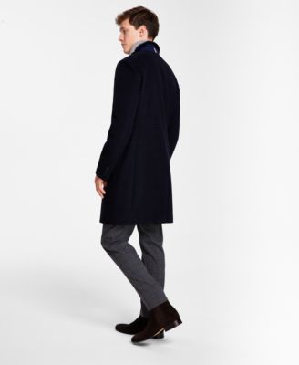 Men's Addison Wool-Blend Trim Fit Overcoat
