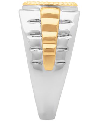 Men's Diamond Circle Cluster Ring (1/3 ct. t.w.) in Sterling Silver & 18k Gold-Plate