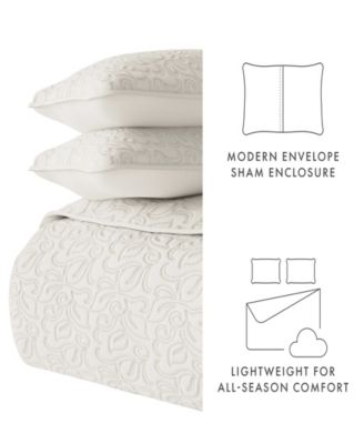 Floral Stitch 2-Pc. Lightweight Quilt Set, Twin/Twin XL