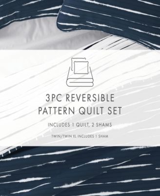 Horizon Lines Reversible 3-Pc. Lightweight Quilt Set, Full/Queen