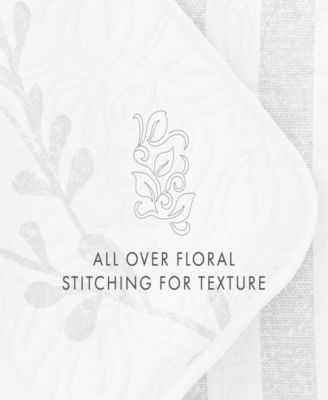 Sprouting Vines Stripe Reversible 3-Pc. Lightweight Quilt Set, Full/Queen