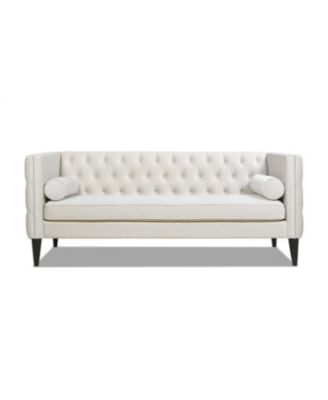 Diane 84" Upholstered Bench Seat Tufted Tuxedo Sofa with Bolster Pillows