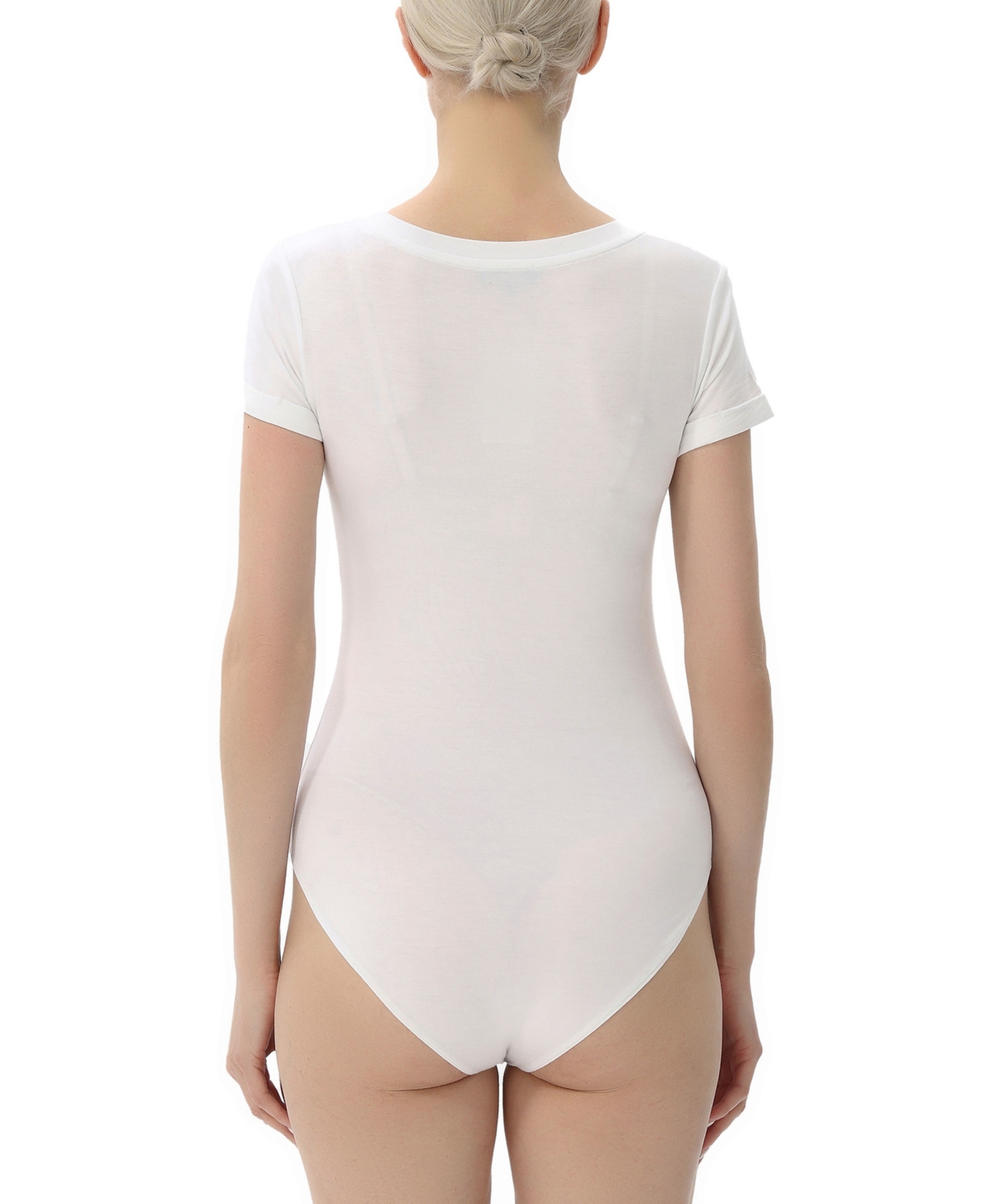 kimi + kai Women's V-neck Basic Bodysuit Top