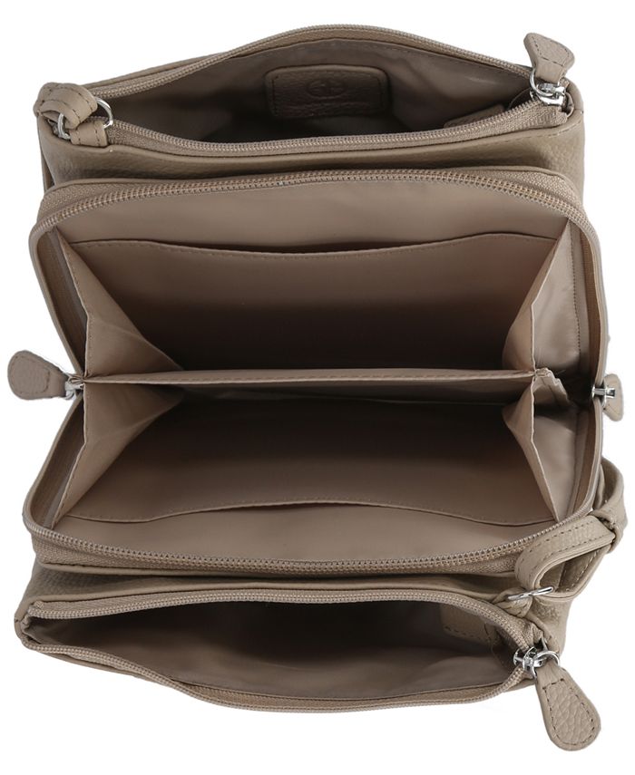 Giani Bernini TripleZip Pebble Leather Dasher Crossbody, Created for