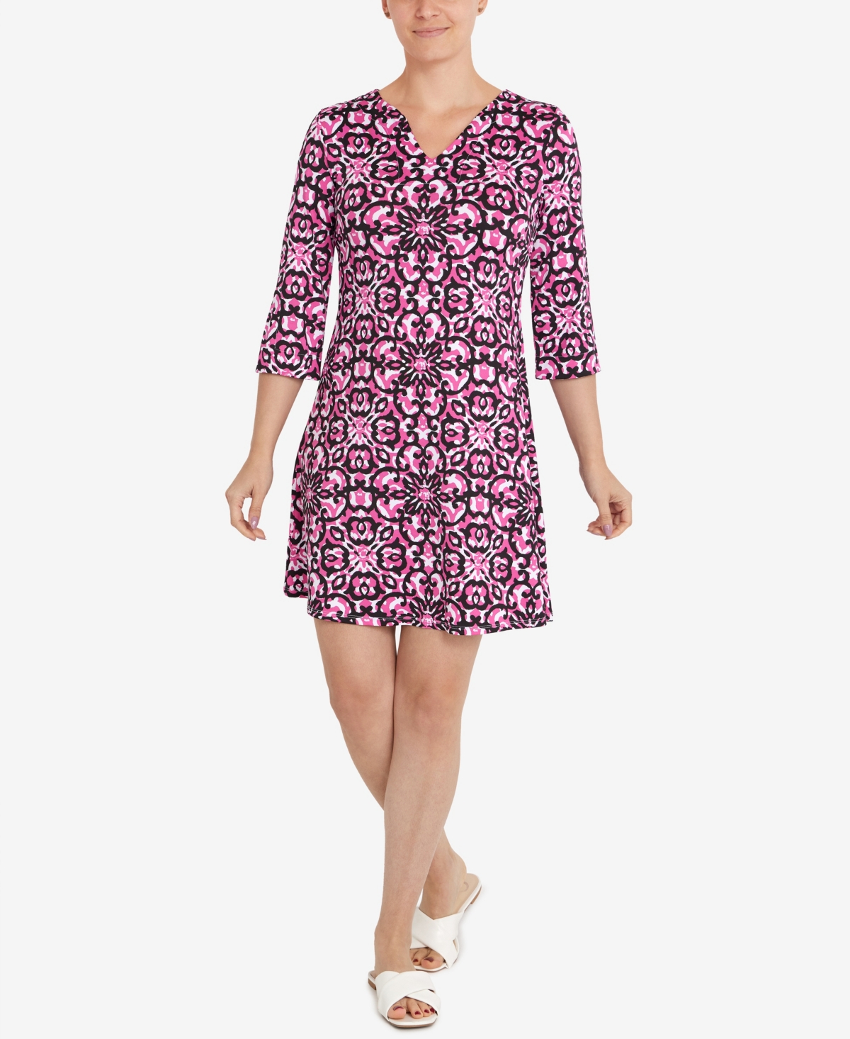 Ruby Rd. Petite Floral Dress In Fuchsia Multi ModeSens