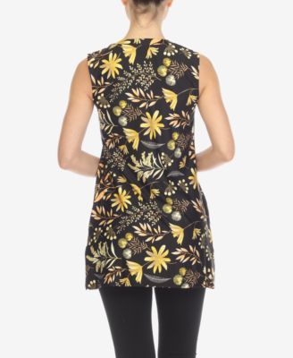 Women's Floral Sleeveless Tunic Top