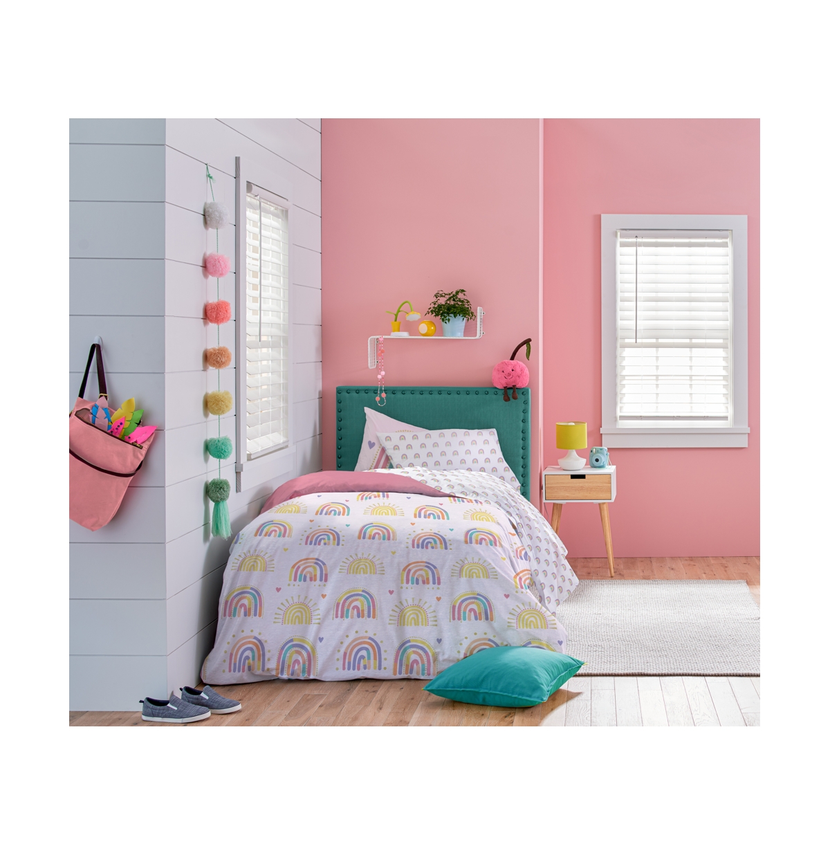 Saturday Park Doodle Rainbow 100% Organic Cotton Bed Set