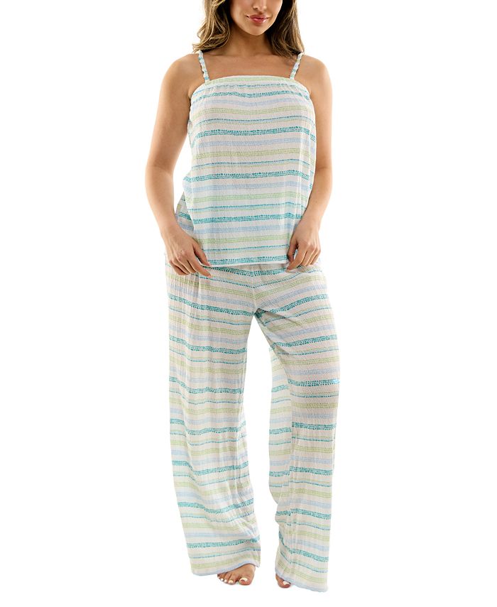 Roudelain Women's 2-Pc. Striped Camisole Pajamas Set - Macy's