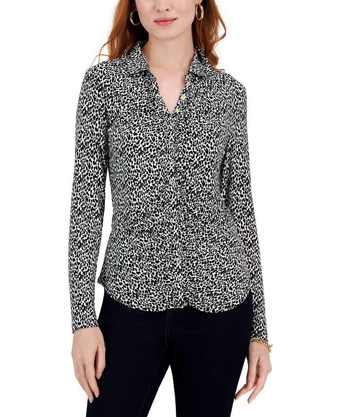 Macys womens black and white tops 2025