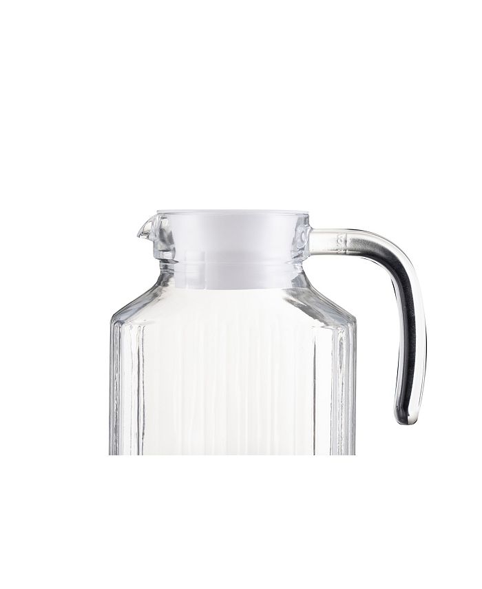 Glass Pitcher, Veecom 80Oz Glass Pitcher with Lid and Spout, Large