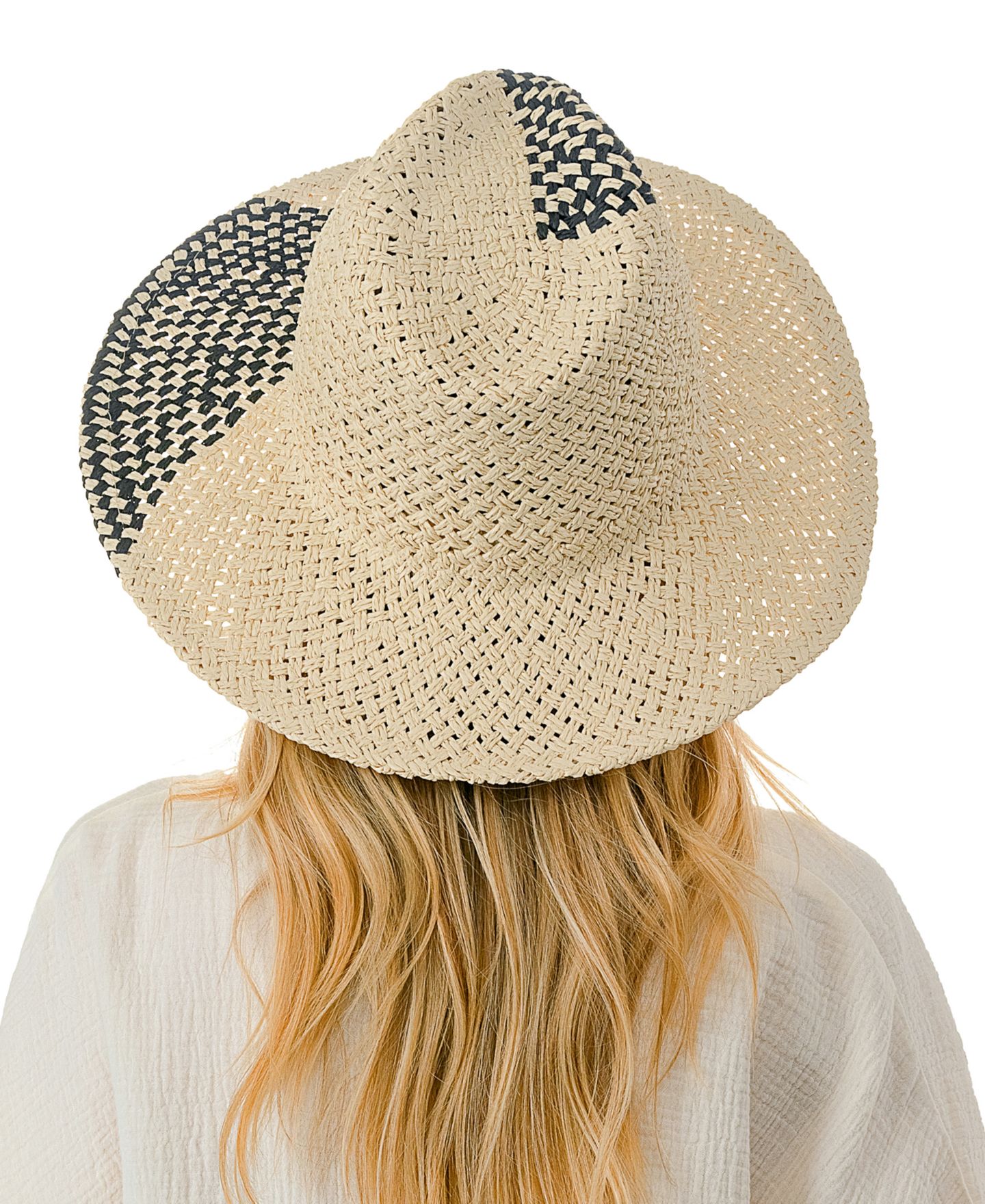 Женский головной убор Marcus Adler Color Detail with Straw Panama Hat, цвет: Чёрный — фото 4