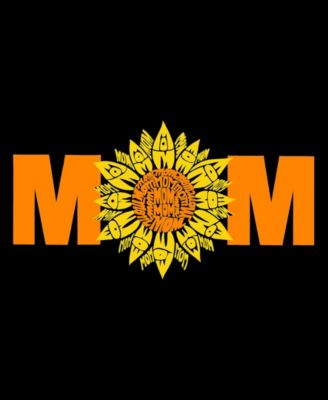 Women's Word Art Mom Sunflower Short Sleeve T-shirt