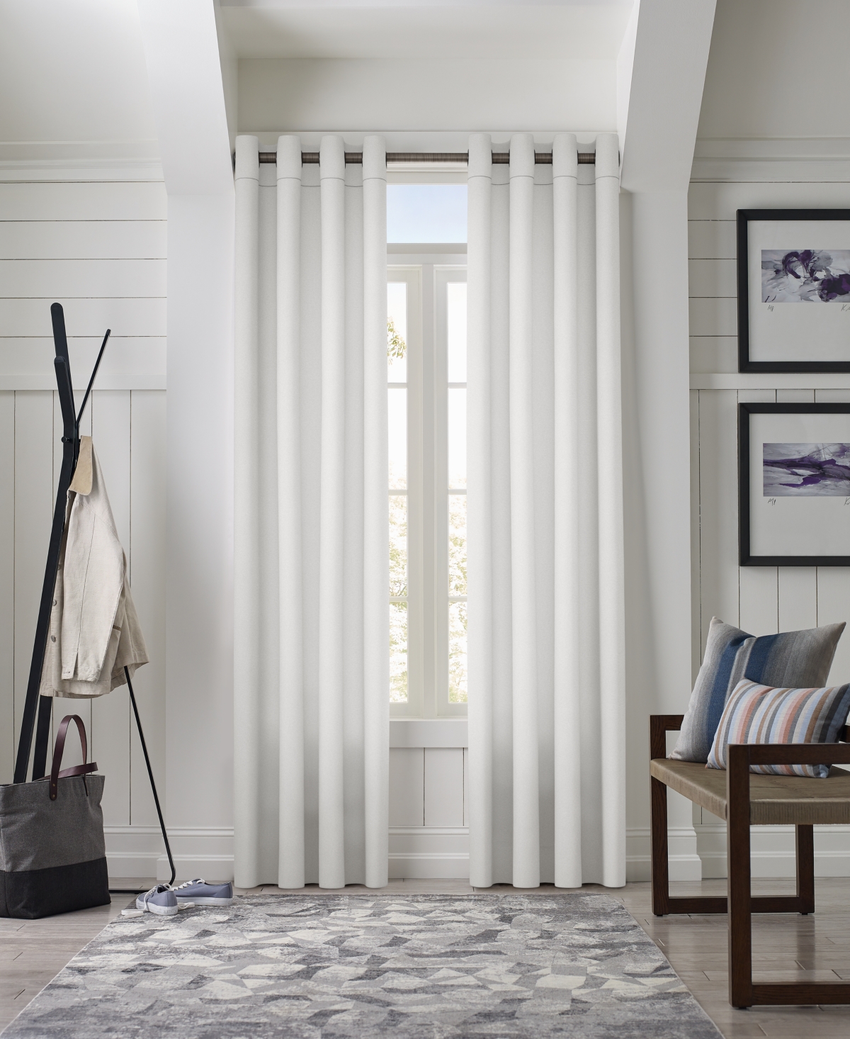 Marx Light Filtering Grommet Single Curtain Panel, 50" x 96" - White