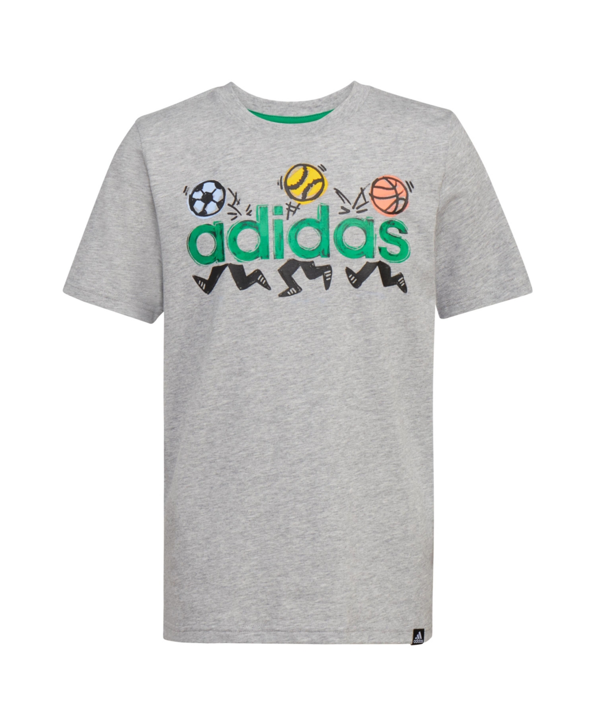 Adidas Originals Adidas Big Boys Short Sleeve Running Linear Heather T-shirt In Medium Gray Heather