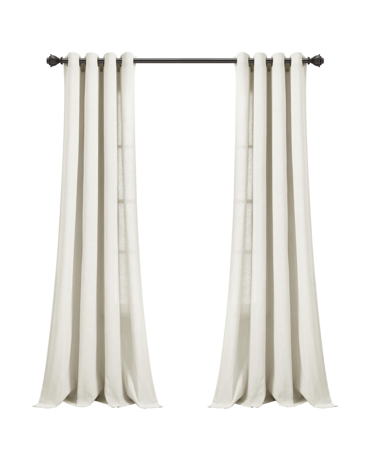 Lush Decor Faux Linen Grommet Window Curtain Panels 52X84 Set