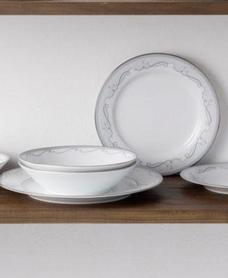 Satin Flourish 12-Piece Dinnerware Set, Service For 4