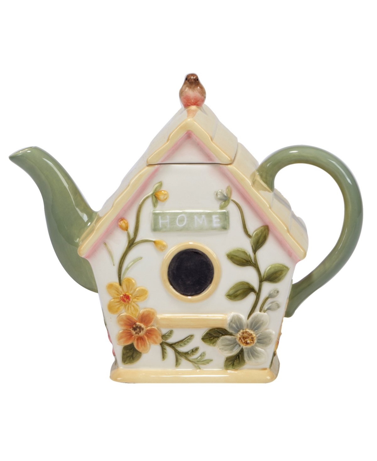 Certified International Nature's Song 3-d Birdhouse Teapot