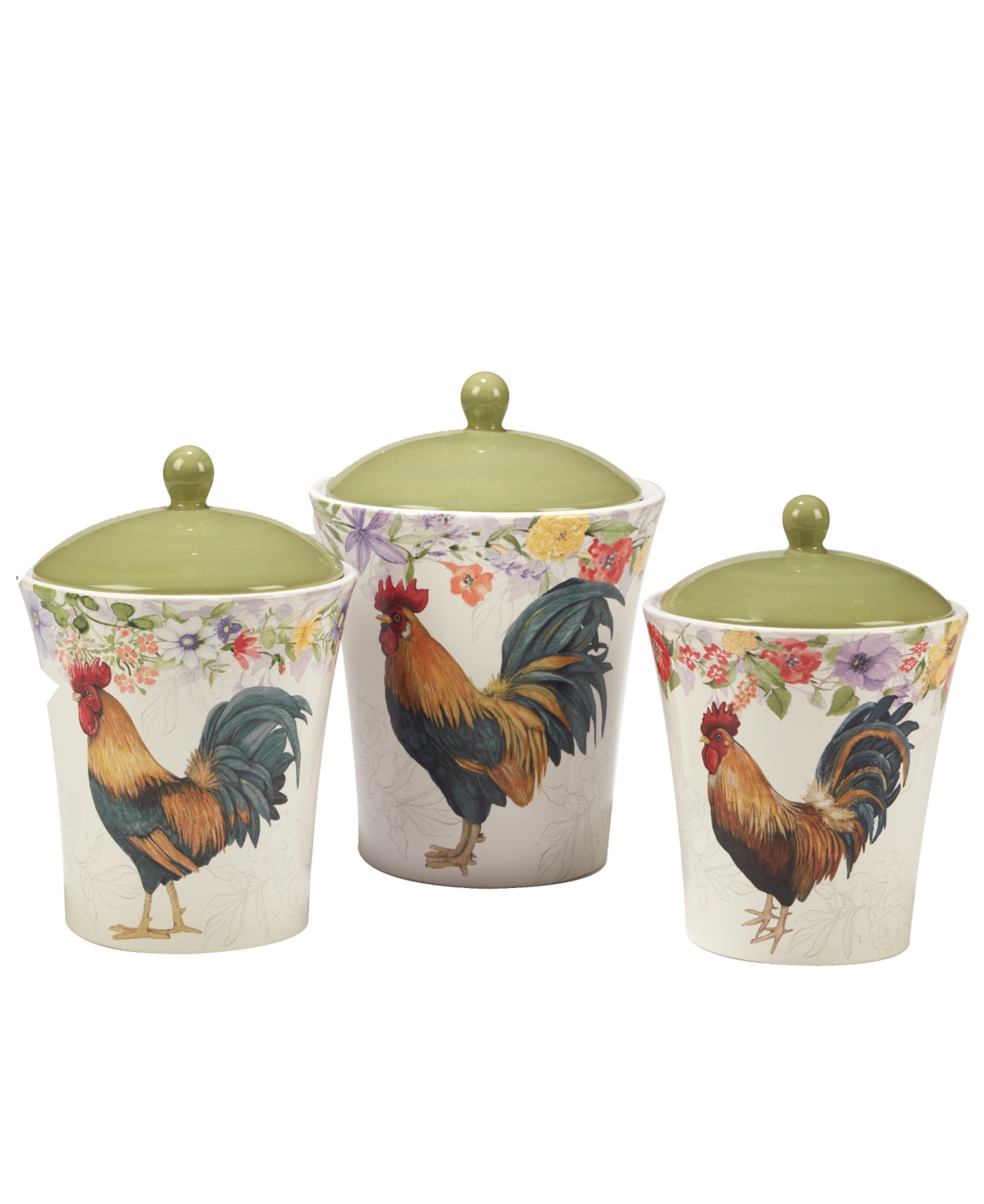 Certified International Floral Rooster Canister Set 3-pc.