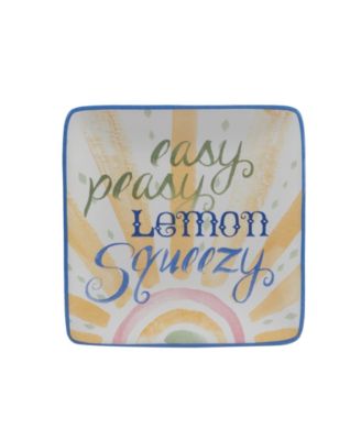 Lemonade Set of 4 Canape Plates, 6"