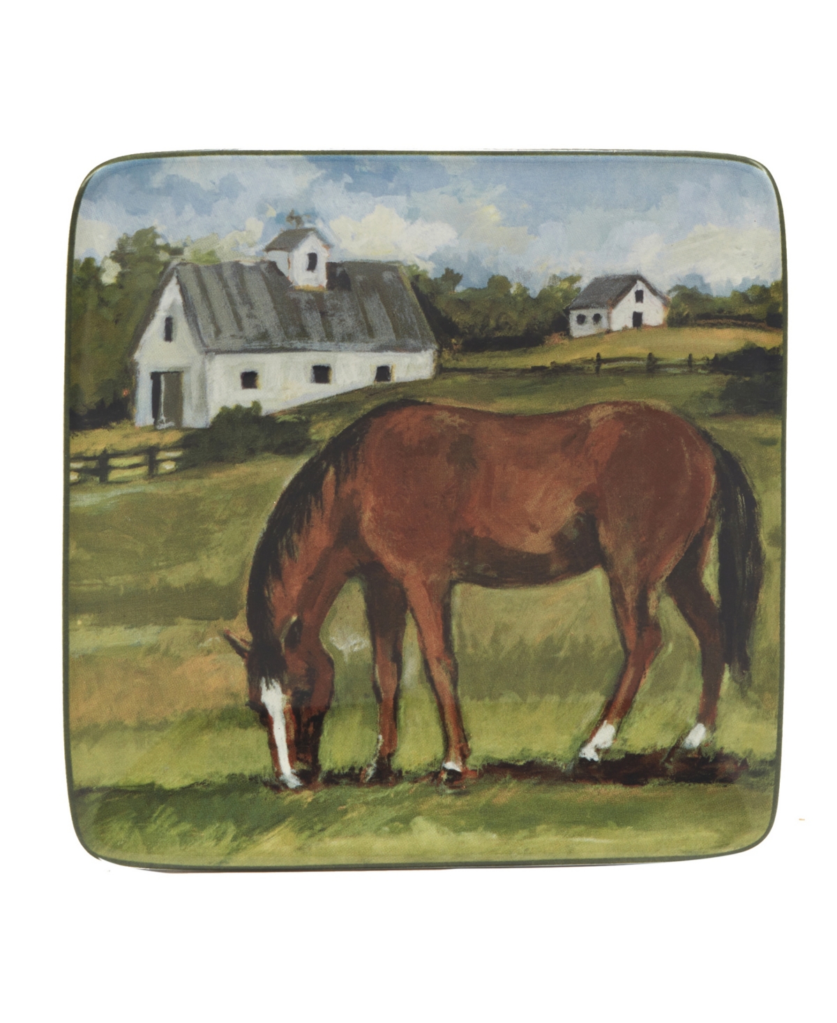 Certified International York Stables Set of 4 Canape Plates