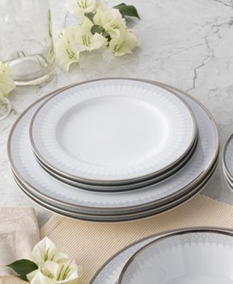 Silver Colonnade Set of 4 Dinner Plates, 10.50"