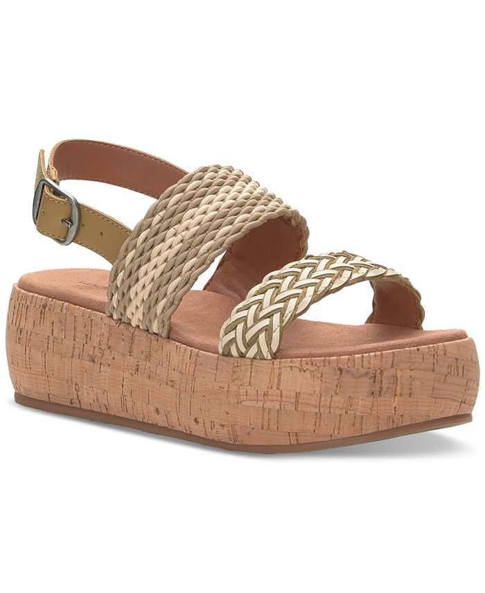 Lucky Brand Women's Jadiel Woven Strappy Slingback Platform Sandals ...