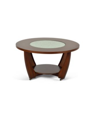 Steve Silver Rafael 39.5" Round Merlot Wood Cocktail Table with Casters