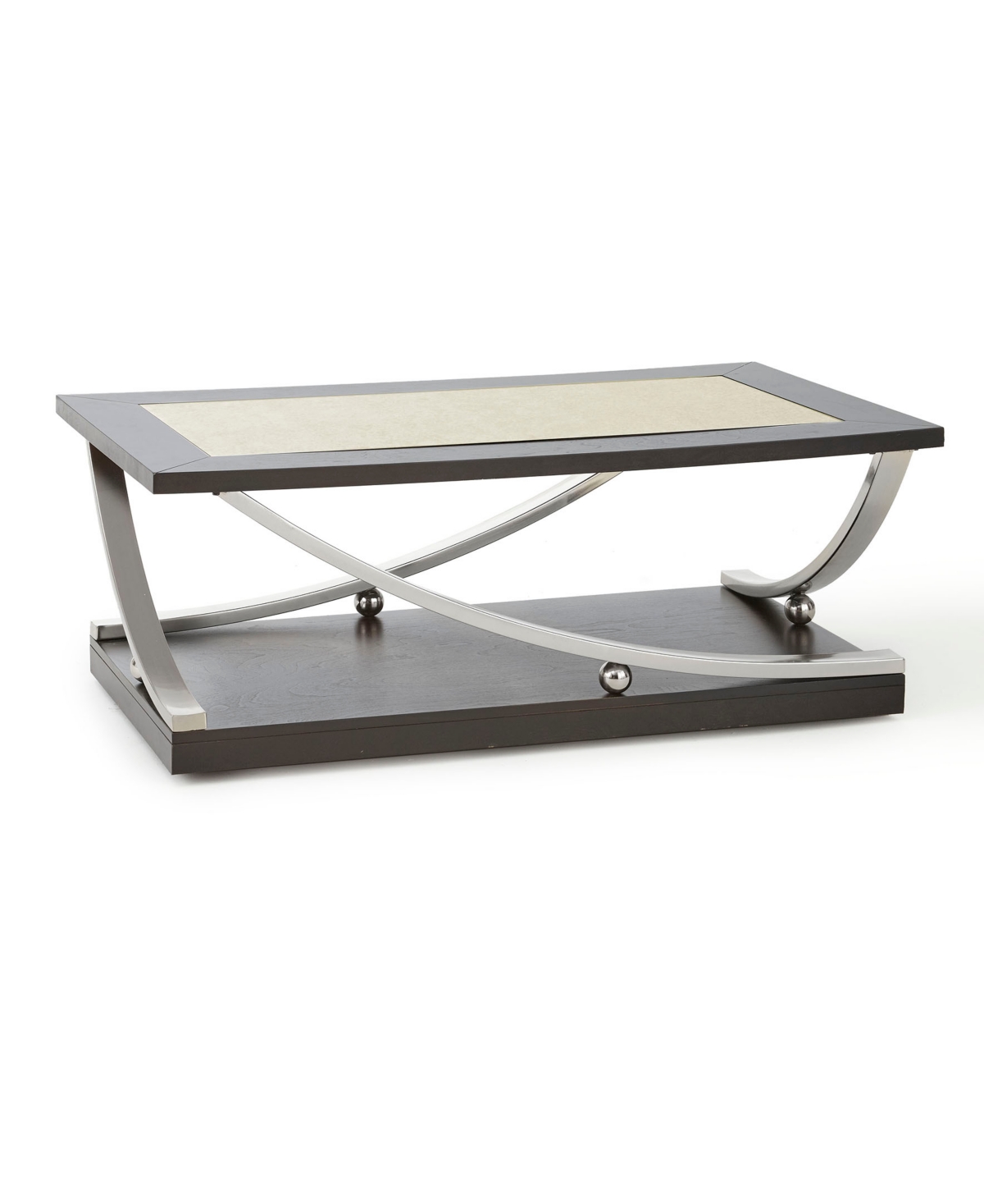 Steve Silver Ramsey 48" Wood And Metal Cocktail Table With Casters In Ebony
