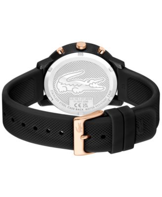 Men's L 12.12. Chrono Black Silicone Strap Watch 43mm