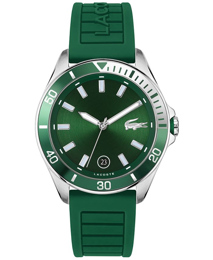 Men s Tiebreaker Green Silicone Strap Watch 43mm