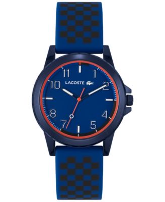 Lacoste Kids Rider Blue and Black Checkered Print Silicone Strap Watch 36mm Macy s