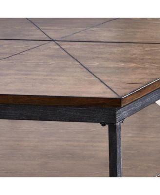 Steve Silver Ultimo 24" Hexagonal Wood and Iron End Table