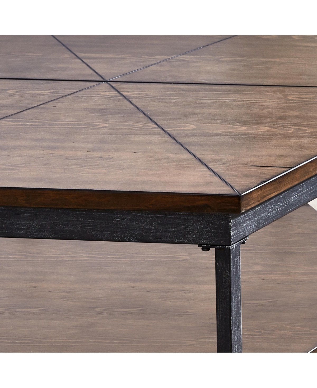 Steve Silver Ultimo Hexagonal Wood and Iron End Table