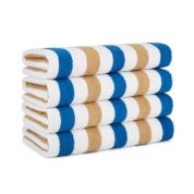 4-PACK 100% BLUE TURKISH COTTON BEACH / POOL TOWELS 30x60 in