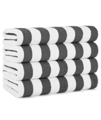 California Cabana Beach Towel (4 Pack, 30x70 in.), Striped, Soft Ringspun Cotton, Oversized Cabana Pool Towel