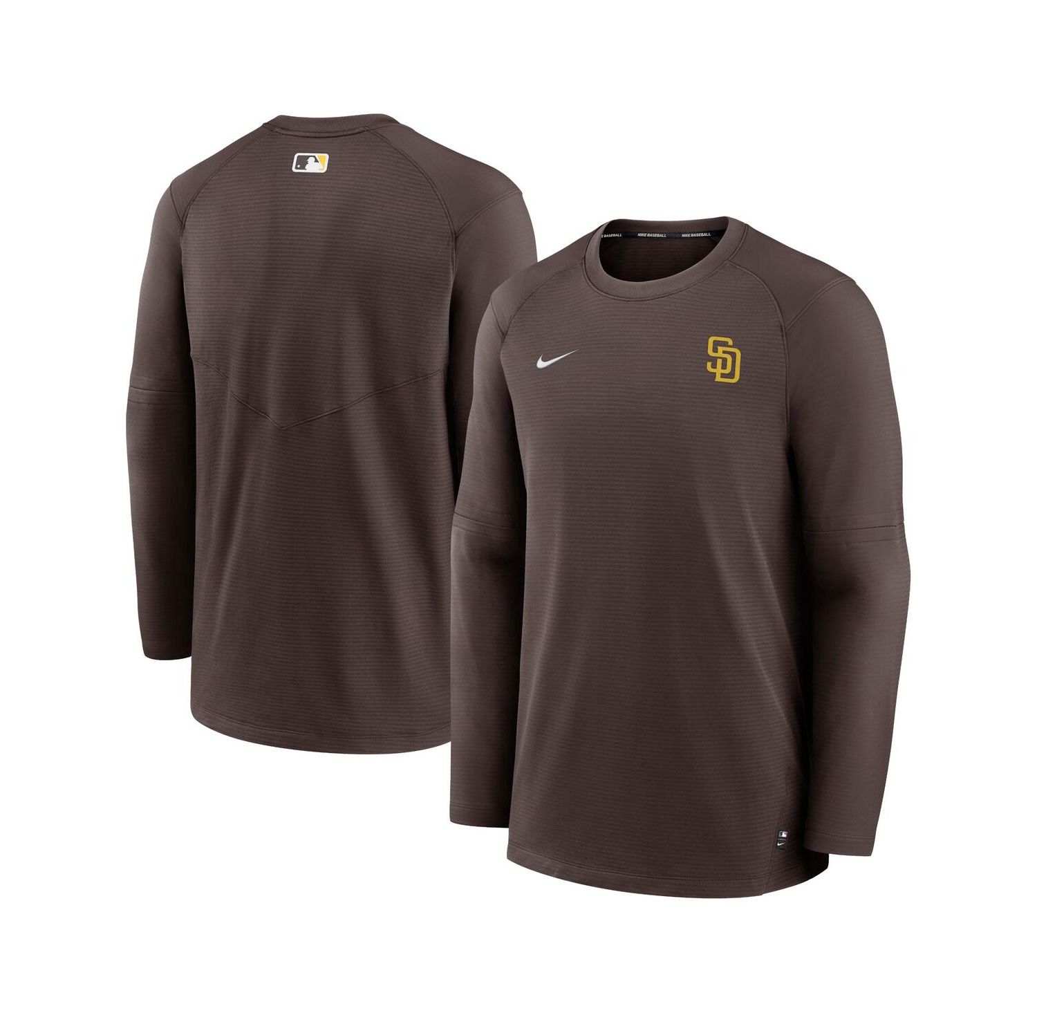 Men's Brown San Diego Padres Authentic Collection Logo Performance Long Sleeve T-shirt