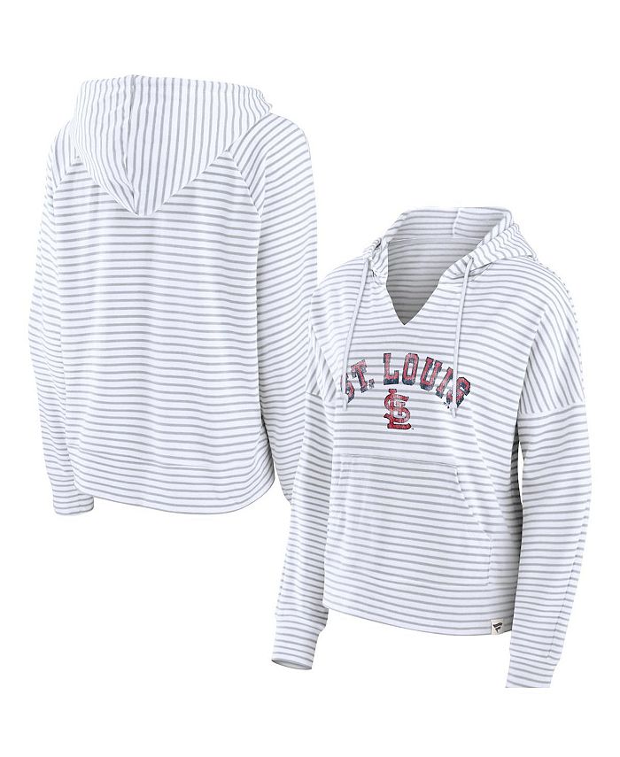 Fanatics Women's Branded White St. Louis Cardinals Striped Arch Pullover  Hoodie - Macy's