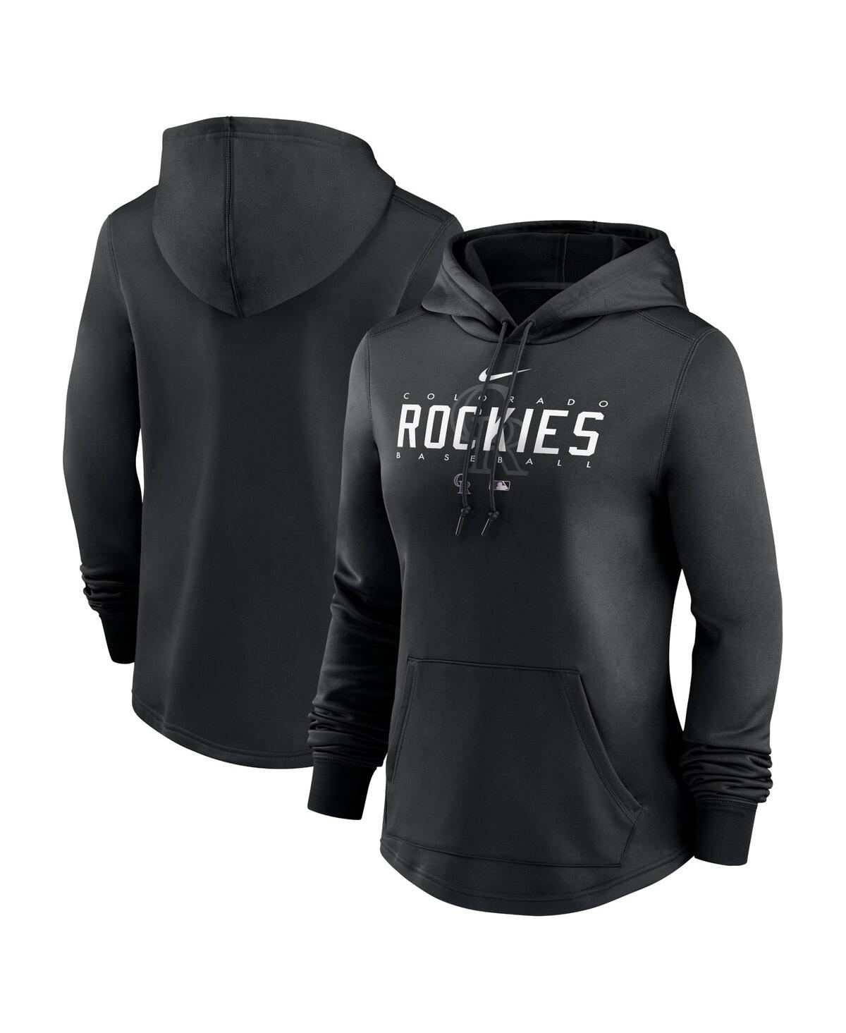 Shop Nike Women's  Black Colorado Rockies Authentic Collection Pregame Performance Pullover Hoodie