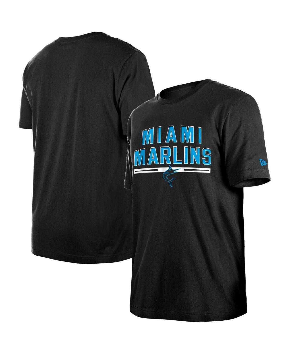 Shop New Era Men's  Black Miami Marlins Batting Practice T-shirt