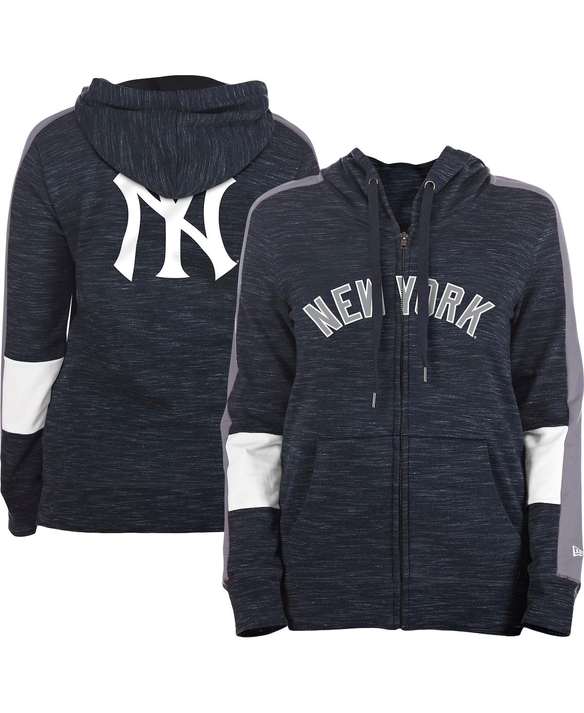 New Era Women's  Navy New York Yankees Colorblock Full-zip Hoodie