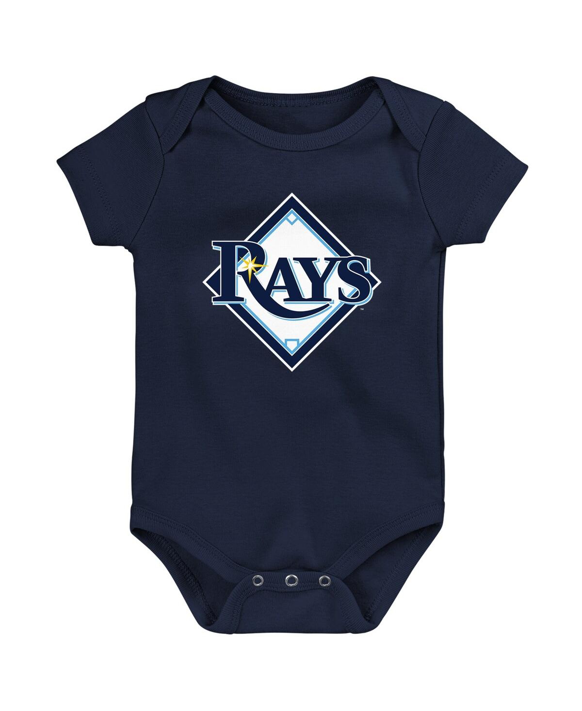 Outerstuff Babies' Newborn And Infant Boys And Girls Navy Tampa Bay Rays Primary Team Logo Bodysuit