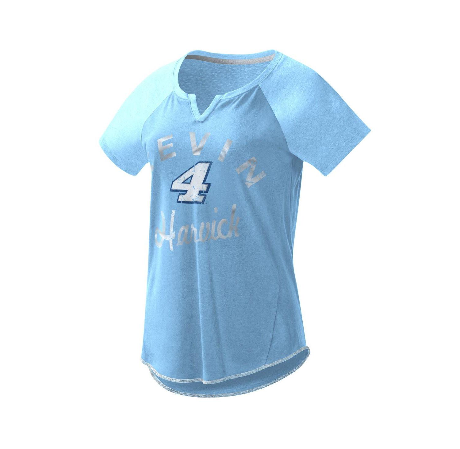 Women's Light Blue Kevin Harvick Grand Slam Tri-Blend Notch V-Neck T-shirt