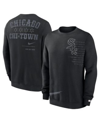 Men's Black Chicago White Sox Statement Ball Game Fleece Pullover Sweatshirt
